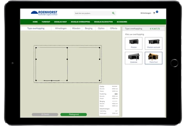 3d-configurator--douglas-overkappingen-roenhorst-plattegrond-tablet