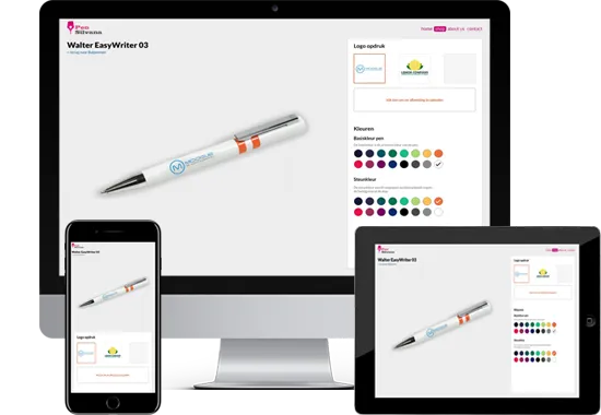 3d logo uploader conmfigurator voor pennen met een bedrijfslogo
